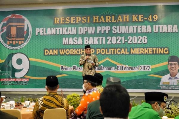 Hadiri Pelantikan DPW PPP Sumut 2021-2026 Gubernur Edy Rahmayadi Sampaikan Sejarah dan Khittah Perjuangan Kepartaian Bersama Bangsa